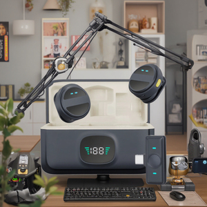 ไมโครโฟนไร้สาย SX21 Pro 5 in 1 สำหรับ iPhone ระยะ 50 เมตร ตัดเสียงรบกวน แบตเตอรี่ใช้งานได้ 12 ชั่วโมง สำหรับกล้องถ่ายภาพ - Product Image 2