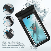 Pochette Téléphone Étanche IPX8 pour Nage et Sports de Plein Air, Sac Étanche pour Téléphone Portable 6.1-7.2 pouces avec Fenêtre Transparente pour Écran Tactile
