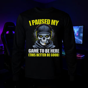 Camiseta Gamer Skeleton de manga larga, color negro, para adultos, talla pequeña, videojuegos - Product Image 3