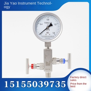 Preço de fábrica 304 316 Aço Inoxidável Integrado De Duas Válvulas Grupo Barômetro De Medidor De Pressão De Óleo Sísmico - Product Image 4