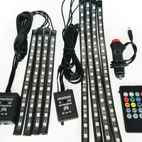 Bande lumineuse pour puits de pied d'ambiance intérieur de voiture Chargeur USB Bande de lampe décorative