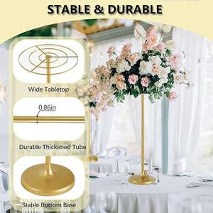 Support floral de <span class=keywords><strong>mariage</strong></span> moderne en métal avec vase doré sur pied pour événements festifs - Product Image 4