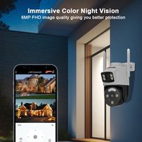 HFW HD 6MP double objectif Ptz caméra CMOS Wifi CCTV caméra de sécurité sans fil étanche 3.6mm objectif caméra de Surveillance et réseau Ip