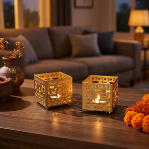 Gold <b>Candle</b> Stand-Stylish Home Decor for Christmas Handmade with Die Cutting Printing Adds Depth and Warmth - Product Image 5