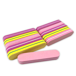 Professional Double Sided Mini Pink Straight Sponge EVA Buffers Nail File Salon Tool Made Emery Board Material 80# Grit