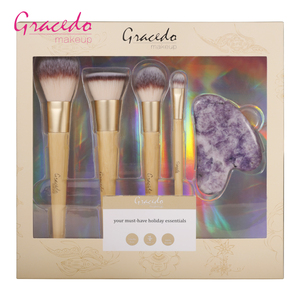 Vente en gros de pinceaux de maquillage avec fond de teint et logo personnalisé, ensemble de pinceaux de maquillage avec <span class=keywords><strong>pierre</strong></span> à gratter et étui professionnel - Product Image 2