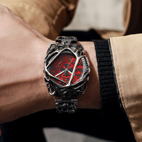 Montre-bracelet pour homme Claw Men, style Y2K, montre à cadre métallique irrégulier, montre à quartz rétro Cro Iris, style hip-hop, montre personnalisée pour homme