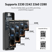 Boîtier SSD externe Thermalright HR-EB110 AC BLACK NVMe USB3.2 Gen2 10 Gbps USB-C jusqu'à 8 To