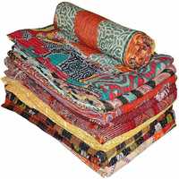 Selimut Kantha Vintage Buatan Tangan Terlaris, Ringan, Bolak-Balik, Desain Patchwork, Dapat Dicuci, Gaya Sederhana untuk Penggunaan Hotel dan Rumah