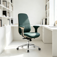 Chaise de bureau exécutive ergonomique contemporaine de haute qualité, réglable, en cuir à motif Napa