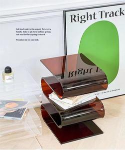 Tavolino da caffè in acrilico trasparente tavolino da salotto decorativo a forma di S ripiano per riviste <span class=keywords><strong>mobili</strong></span> in <span class=keywords><strong>Plexiglass</strong></span> acrilico - Product Image 3