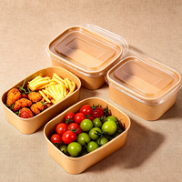 Boîte alimentaire rectangulaire longue compostable pour service de plats à emporter
