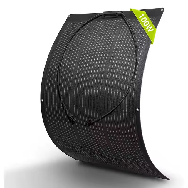 Alecter High-Efficiency 100W Monocrystalline Silicon Flexible Solar Panel 22% Waterproof Durable 12V ISO for Model APH-P23