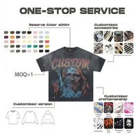 T-shirt Homme Délavé à l'Acide Personnalisable avec Logo Coupe Boxy 100% Coton Surdimensionné Épais Style Vintage Streetwear MOQ 1