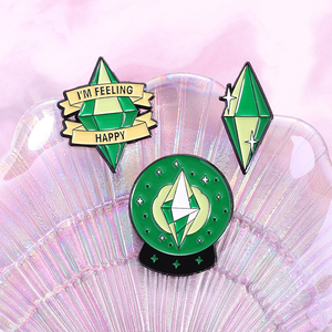 Les <span class=keywords><strong>Sims</strong></span> Sul Sul Jeux Épingles en émail Jeu de rôle à paillettes Broches drôles Badge de revers sur sac à dos Bijoux Cadeau pour les amis - Product Image 3
