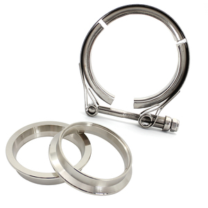 Collier de serrage en <span class=keywords><strong>V</strong></span> universel en acier inoxydable pour échappement avec brides mâles et femelles en fer pour systèmes d'échappement, tuyaux de 51/57/63/76/89/102 MM - Product Image 1
