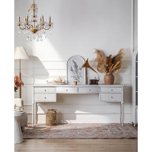 <span class=keywords><strong>Console</strong></span> d'<span class=keywords><strong>entrée</strong></span> en métal blanc rétro <span class=keywords><strong>scandinave</strong></span> Table de canapé de couloir Bureau antique pour le salon - Product Image 1