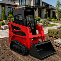 Chargeuse compacte sur pneus mini CE standard d'exportation, commande par joystick, moteur diesel, polyvalente pour travaux de jardinage