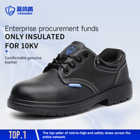 Zapatos de Seguridad LAnoudun de Corte Bajo con Aislamiento de 10KV, Suela de Goma, Cuero Dividido y Microfibra, Zapatos de Trabajo para Hombre, Todas las Temporadas, Nuevo Modelo Clásico