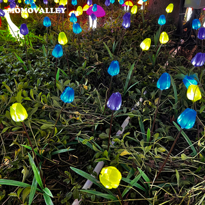 Momovalley ha condotto i fiori artificiali accesi per gli eventi all'aperto di san valentino di Halloween Garden Stand gambi Tulip Rose lampada - Product Image 5