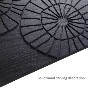 Portes en bois massif de luxe, texture sculptée en 3D, panneaux personnalisables, design minimaliste, panneaux muraux pour salle à manger et salon - Product Image 5