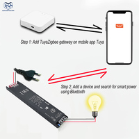 Tuya Smart GaN 24V LED Driver 180-265V Catu Daya Switching Tegangan Konstan Efisiensi 94% untuk Pencahayaan Kabinet