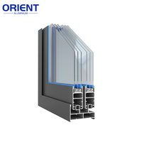 Fenêtre coulissante et porte d'alliage d'aluminium de fenêtre en aluminium de coupure thermique de couleurs avec le verre bleu