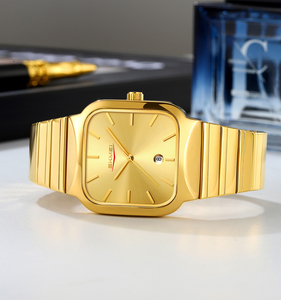 탑 팩토리 SKMEI 9361 뉴 타임 스퀘어 럭셔리 골드 커스텀 비즈니스 스타일 30m 방수 스테인리스 스틸 중국 시계 남성용 쿼츠 - Product Image 3