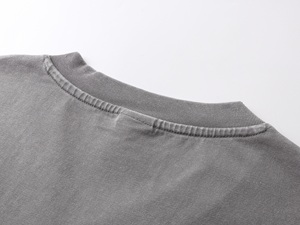 T-shirt personnalisé avec logo, grande taille, style rétro délavé à l'acide, t-shirt vierge épais à col rond, nouveau modèle, t-shirts amples unis - Product Image 5