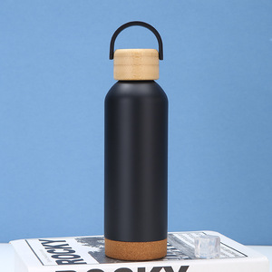 Bouteille d'eau sportive en acier inoxydable IStapromo Gifts, design moderne, poignée portable, couvercle en bambou, isolation sous vide - Product Image 5