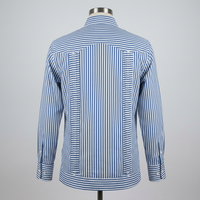 Chemise Guayabera rayée 100 % coton OEM pour hommes, vente en gros, manches longues, quatre poches, plissée devant et derrière, style cubain