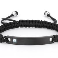 Bracelet en cuir pour homme en acier inoxydable avec un seul zircon cubique, bracelet réglable pour homme, bijoux uniques pour homme