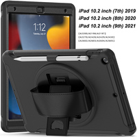 Coque hybride en TPU et plastique, étui robuste avec support pivotant à 360 degrés pour iPad 10.2 pouces, 9e génération 2018 2020 2021
