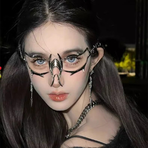 Cyberpunk femme métal nez masque Y2K mécanique vent Halloween Costume visage chaîne Premium Bondage Gear pour homme - Product Image 5