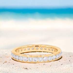 Keeva Jewels 1.00Ct F-G /vs วงแหวนเพชรสำหรับผู้หญิงขนาด18K โรสโกลด์ชุดช่อง6.5 - Product Image 1