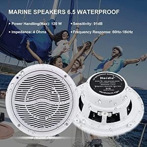 <span class=keywords><strong>Altavoces</strong></span> <span class=keywords><strong>marinos</strong></span> <span class=keywords><strong>Bluetooth</strong></span> con cable, altavoz de barco resistente al agua de 2 vías para ATV/hogar, gancho a amplificadores - Product Image 4