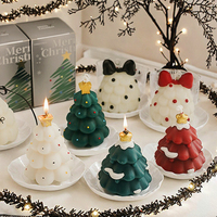 Bougie parfumée en cire de soja écologique en forme de sapin de Noël, mignonne, pour Thanksgiving, la Saint-Valentin, les mariages et le Nouvel An