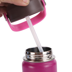 12oz dễ thương màu sắc tương phản trẻ em của cách điện Tumbler thép không gỉ, chân không leakproof, thể thao ngoài trời chai nước với rơm - Product Image 6