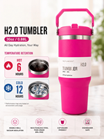 Gobelet isotherme en acier inoxydable à paroi épaisse personnalisé de 870 ml (30 oz), adapté à une utilisation en extérieur et portable pour les voitures