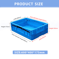 Caisses en plastique pliables empilables sans couvercle, caisses de transport industrielles en plastique pour bouteilles
