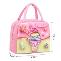 Sac à lunch isotherme portable pour enfants, motif animal de dessin animé 3D, en aluminium épais, pour l'extérieur, mignon