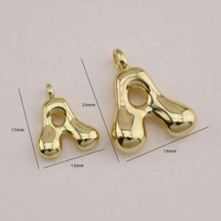 JS2004 Popular Silver 18k Gold Plated Bubble Balloon Puff Puffy Alphabet Initial Letter Charms Pendants