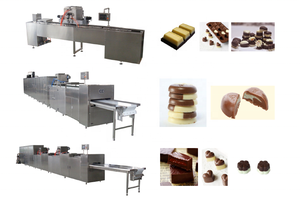 YUCHO Volledig en semi-automatische chocolade reep productiemachine, chocolade gietlijn met koeltunnel - Product Image 2