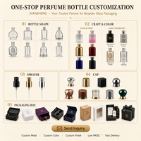 Vente en gros de flacons de parfum ronds vides 30ml 50ml 100ml, flacons de parfum en verre avec bouchons à bille et emballage en boîte, logo personnalisé