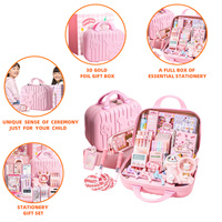 Hochwertiges Rosa Plastik-Schreibwarenset für die Klassen 1-3 All-in-One Zurück-zur-Schule Geschenkbox Tragbare Tasche Mädchen-Schulbedarf