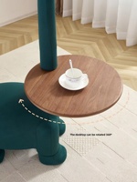 Table basse en bois de hêtre au design artistique en forme d'animal avec éclairage et étagère de rangement pour salon et usage domestique