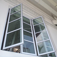 Ventana de Aluminio con Rotura de Puente Térmico CBMmart, Ventana Abatible Personalizada Blanca, Doble Acristalamiento Low-E, Ventanas de PVC con Vidrio de Impacto