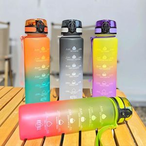 Hot Sale Portable Outdoor Water Bottle <b>Plastic</b> Tritan Water Drink Jug Hiking Motivational Water Bottle - Product Image 4