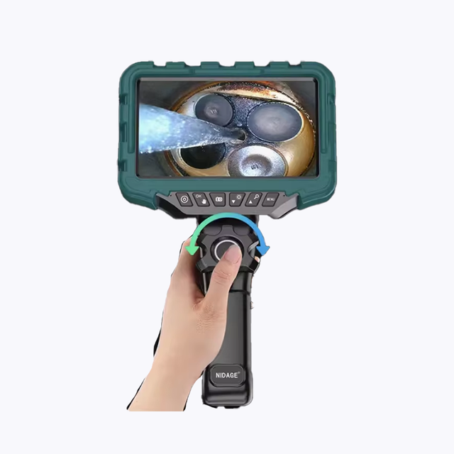 360 Degree Articulating Borescope with 7" Inches 6mm Lens Monitor Mechanical Inspection Camera Articulation Industrial Endoscope
