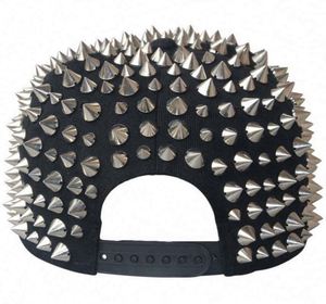 Gorra de béisbol unisex estilo punk, rock, hip hop, con remaches plateados y pinchos, de tela común, con hebilla dorada de cobre, para deportes al aire libre - Product Image 6